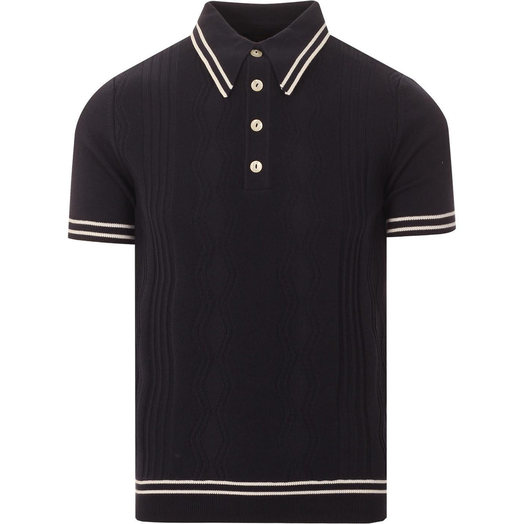 60S BLACK KNIT POLO