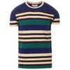 MEN'S RETRO 70S STRIPED T-SHIRT IN BEACON BLUE